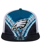 New Era Men's Midnight Green/Black Philadelphia Eagles Throwback Dye Golfer Snapback Hat