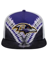 New Era Men's Purple/Black Baltimore Ravens Throwback Dye Golfer Snapback Hat