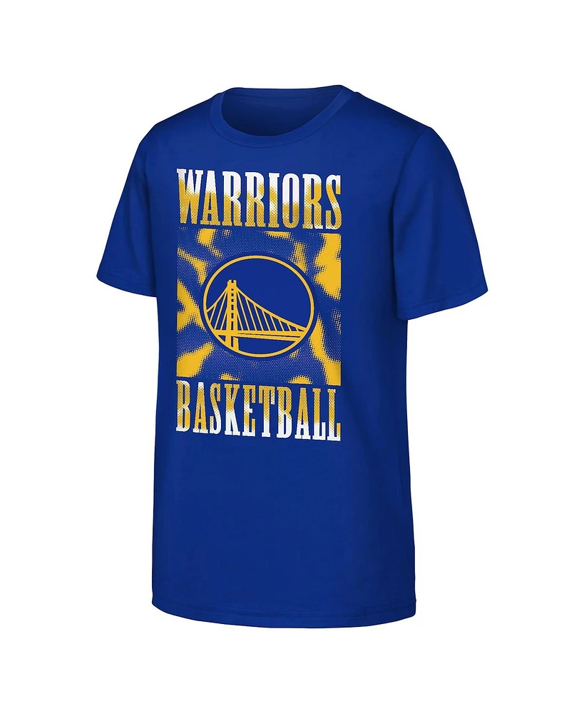 Outerstuff Big Boys and Girls Royal Golden State Warriors Garage Hero T-Shirt