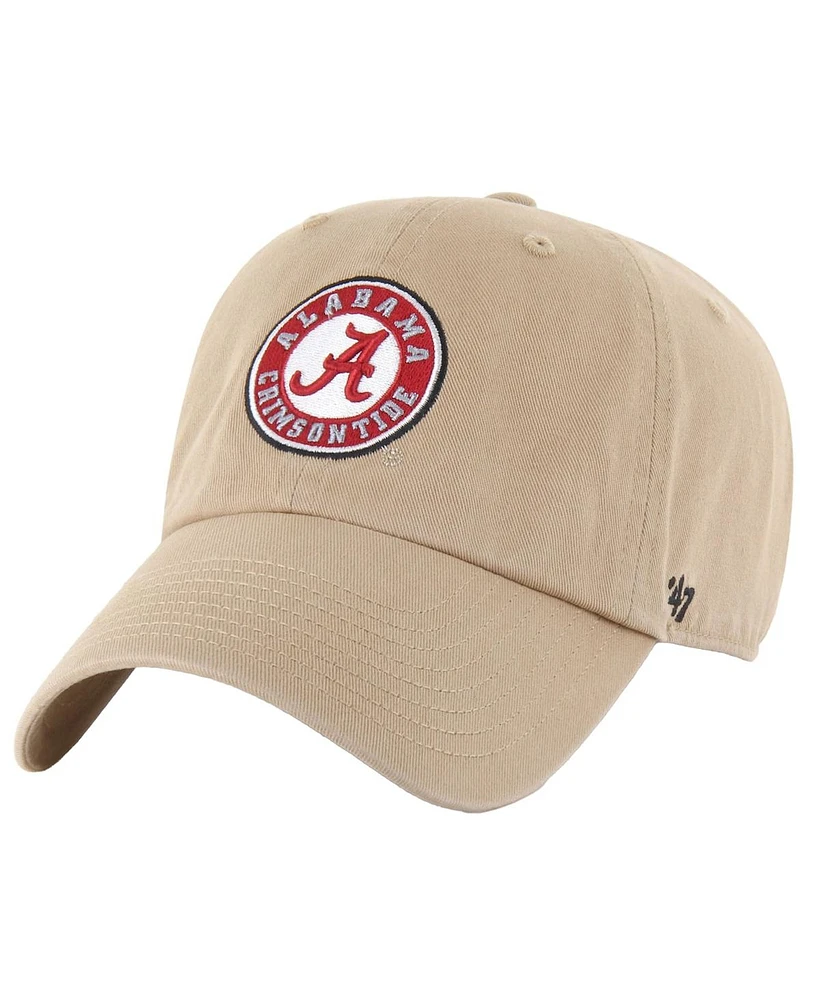 '47 Brand Men's Khaki Alabama Crimson Tide Clean Up Adjustable Hat