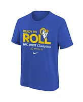 Nike Big Boys and Girls Royal Los Angeles Rams 2024 Nfc West Division Champions Locker Room Trophy Collection T-Shirt