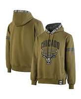 Two Hype X Nba Men's Olive Chicago Bulls Culture Hoops Collection Premium Pullover Hoodie