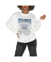 Gameday Couture Women's White Villanova Wildcats Drop Shoulder Fleece Pullover Sweatshirt