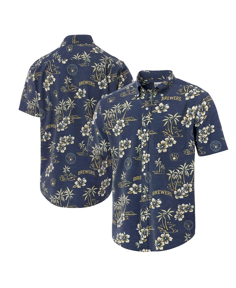 Reyn Spooner Men's Navy Milwaukee Brewers Kekai Button-Down Shirt