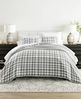 ienjoy Home Watercolor Plaid Reversible -Pc. Quilt Set