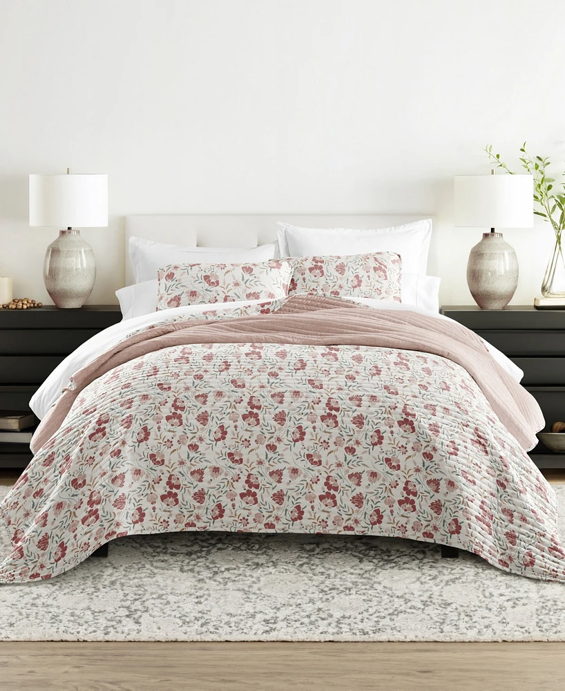 ienjoy Home French Jacobean Reversible 3-Pc. Quilt Set, King/California King