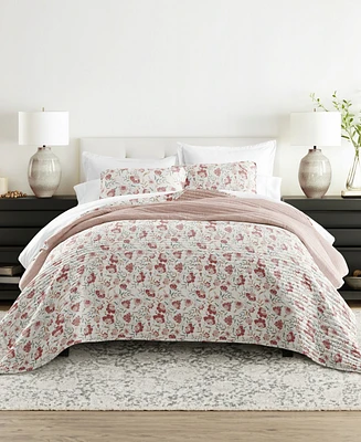 ienjoy Home French Jacobean Reversible 3-Pc. Quilt Set, King/California King