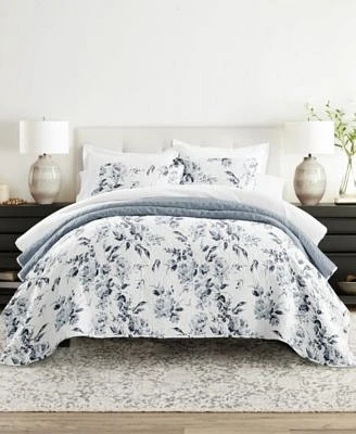 Ienjoy Home Rose Garden Reversible Quilt Sets