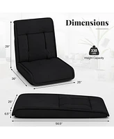 Folding Floor Chair Convertible Lazy Chair with 14-Poistion Adjustable Backrest