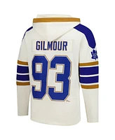 '47 Brand Men's Doug Gilmour Cream Toronto Maple Leaf's Blue Line Heritage Name Number Lace-Up Pullover Hoodie