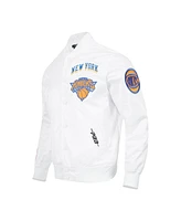 Pro Standard Men's White New York Knicks 2024/25 City Edition Chenille Satin Full-Snap Jacket