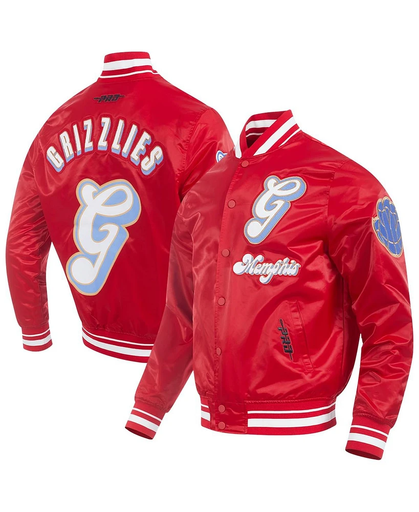 Pro Standard Men's Red Memphis Grizzlies 2024/25 City Edition Chenille Satin Full-Snap Jacket