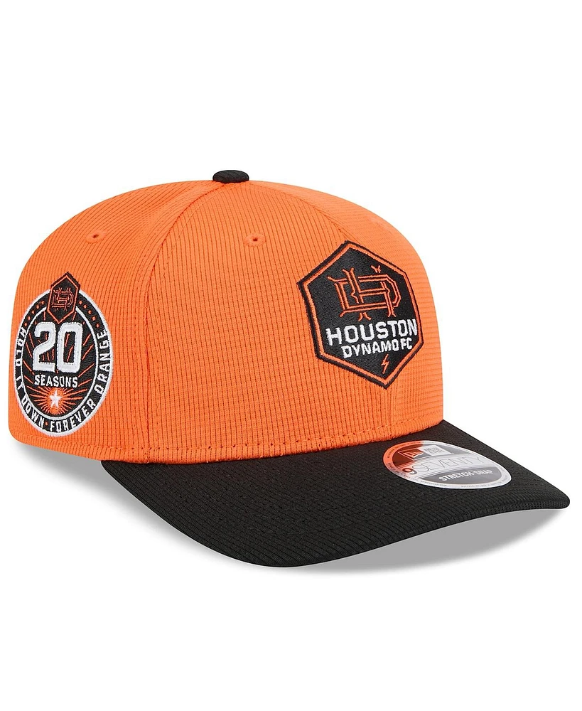 New Era Men's Orange/Black Houston Dynamo Fc 2025 Jersey Hook 9SEVENTY Stretch-Snap Hat
