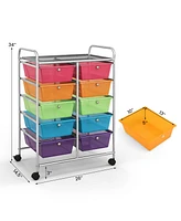 10-Drawer Rolling Storage Cart