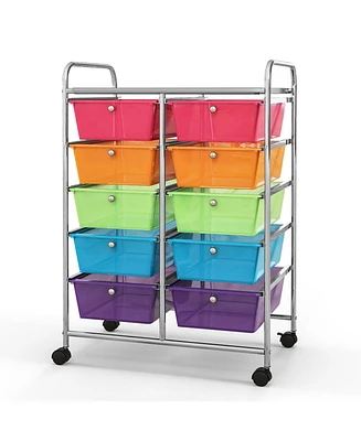 10-Drawer Rolling Storage Cart