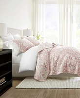 ienjoy Home Textured Floral Reversible 3-Pc. Quilt Set, King/California King