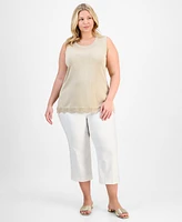 Jm Collection Plus Metallic Shine Sweater Tank Exclusively at Macy's