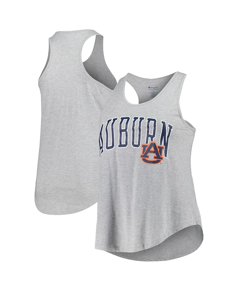 Profile Women's Heather Gray Auburn Tigers Arch Logo Racerback Scoop Neck Tank Top