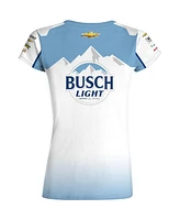 Checkered Flag Sports Women's White/Blue Ross Chastain Busch Light Uniform T-Shirt