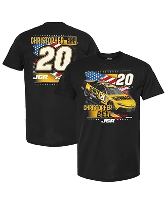 Joe Gibbs Racing Team Collection Men's Black Christopher Bell Dewalt Patriotic Car T-Shirt