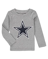 Outerstuff Toddler 2-Piece Heathered Gray Dallas Cowboys Long Sleeve T-Shirt and Pants Sleep Set