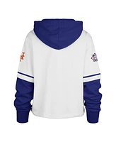 '47 Brand Women's White New York Mets Trifecta Shortstop Cropped Pullover Hoodie
