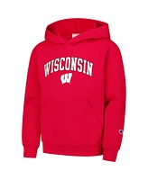 Champion Big Boys and Girls Red Wisconsin Badgers Campus Pullover Hoodie