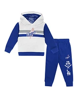Outerstuff Toddler 2-Piece White/Royal Los Angeles Dodgers Wind Up Pullover Hoodie and Sweatpants Set