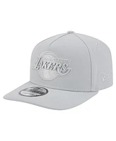 New Era Men's Gray Los Angeles Lakers Colorpack A-Frame Pinch Front 9FIFTY Snapback Hat