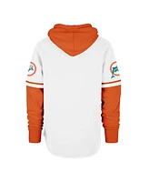'47 Brand Men's White Miami Dolphins Throwback Shortstop Pullover Hoodie