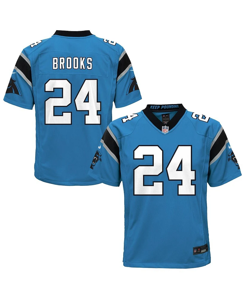 Nike Big Boys and Girls Jonathon Brooks Blue Carolina Panthers Alternate Game Jersey