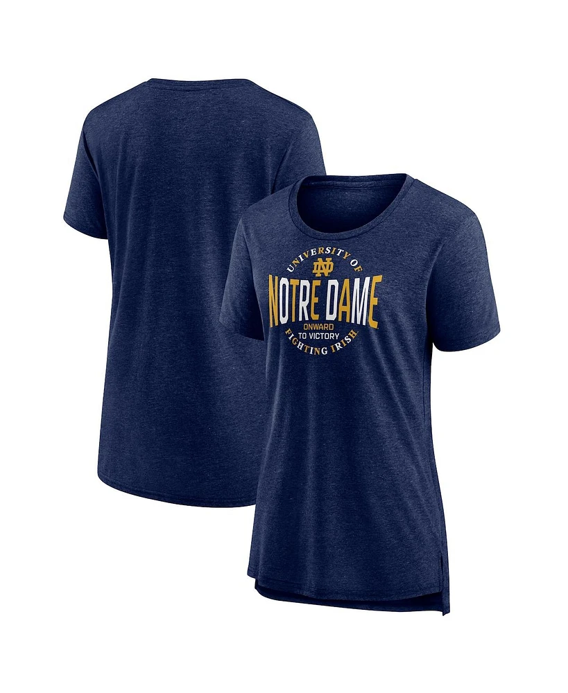 Fanatics Women's Navy Notre Dame Fighting Irish True Classics Break It Down Tri-Blend T-Shirt