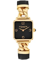 Coach Women's Cass Gold-Tone Stainless Steel and Leather Strap Watch