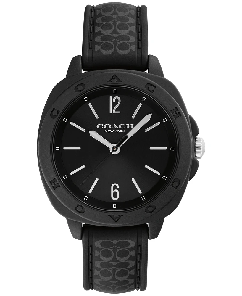 Coach Women's Kitt Black Silicone Strap Watch, 35.4mm
