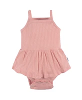 Gerber Baby Girls 3-Pack Sleeveless Skirted Onesies Bodysuits, Antique White, 3-6M