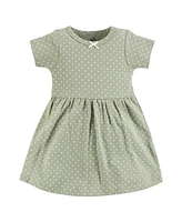 Hudson Baby Girls Cotton Dresses, Pink Dainty Floral, 9-12 Months