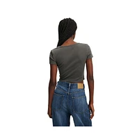 Cotton On Women's Scooped Crop Rib Tee