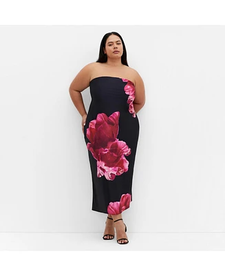 City Chic Plus Amari Print Dress