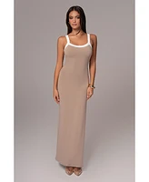 Jluxlabel Plus White Francesca Contrast Maxi Dress