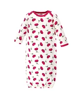 Touched by Nature Baby Girls Organic Cotton Gowns, Petals, Preemie-Newborn