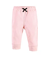 Touched by Nature Baby Girls Organic Cotton Pants 4pk, Black Floral