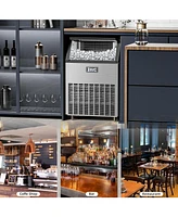 Cowsar 200lbs Commercial Ice Maker,Auto Stainless Steel, Lcd Panel, Freestanding, 48LBS Storage