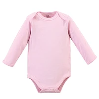 Touched by Nature Baby Girls Organic Cotton Long-Sleeve Bodysuits 5pk, Cherry Blossom, 12-18 Months