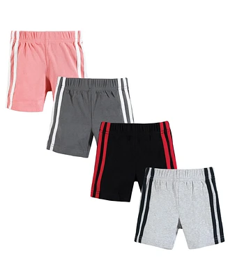 Hudson Baby Boys Shorts Bottoms 4-Pack, Red Black, Months