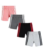 Hudson Baby Boys Shorts Bottoms 4-Pack, Red Black, Months