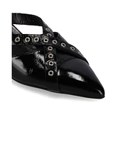 Zyra Onix Black Leather Mules