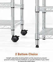 Heavy Duty 3-Shelf Shelving with Wheels, Adjustable Storage Units, Steel Organizer Wire Rack