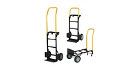Hand Truck Dual Purpose 2 Wheel Dolly Cart and 4 Wheel Push Cart with Swivel Wheels 330 Lbs Capacity Heavy Duty Platform Cart for Moving/Warehouse/Gar
