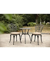 Best-selling 3-pc rust-resistant aluminum bistro set w/ cushions