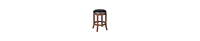 Wood Counter Stool – 360° Swivel Seat with Faux Leather Upholstery